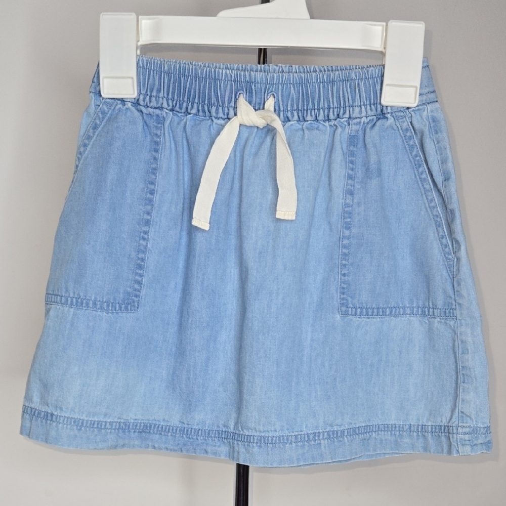 Crewcuts Light Blue Denim Skirt, girls size S, elastic band